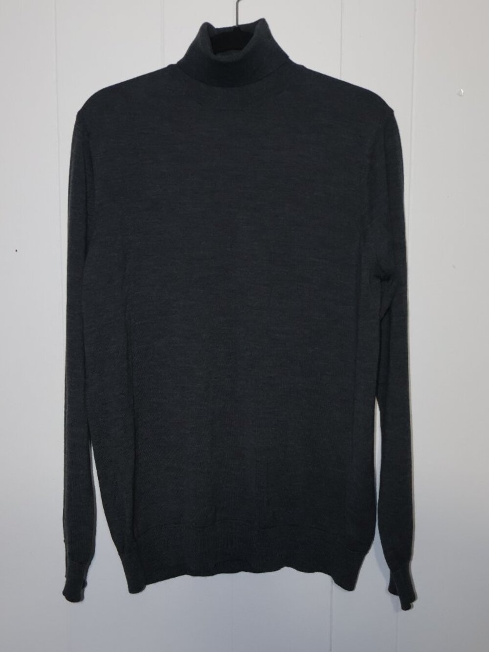 Luca Nobili Turtleneck Sweater – Grey Merino Wool (Made in Italy) (Men’s L)